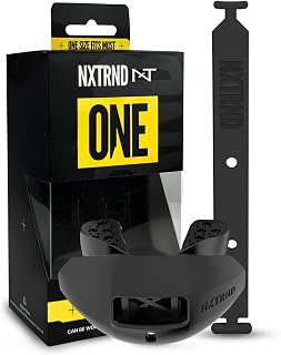 Nxtrnd One Football Mouth Guard, Strap Included, Fits Adult & Youth (Black)