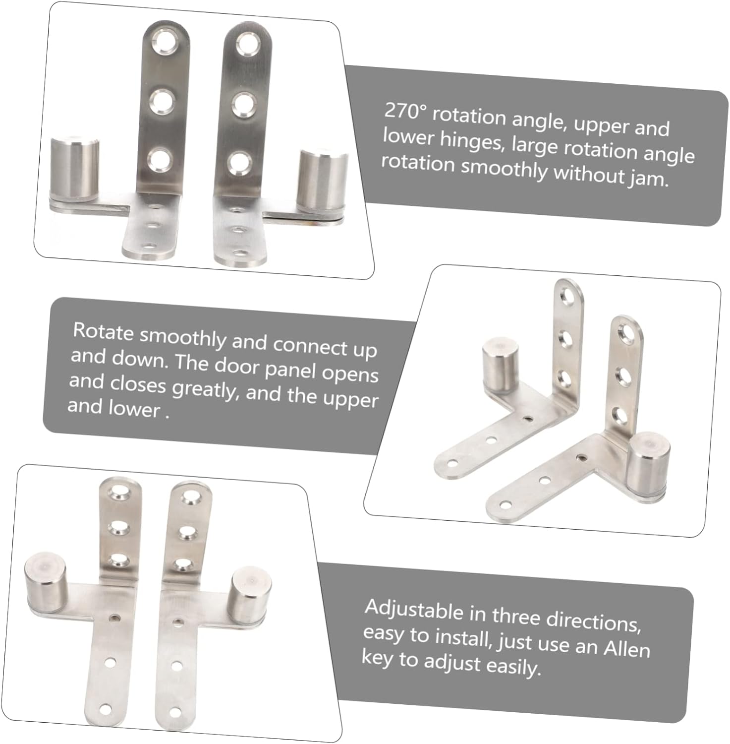 Alipis 6pcs Heavy Duty Invisible Door Hinges for Cabinets and Rotating Hinges Fine Workmanship for Smooth