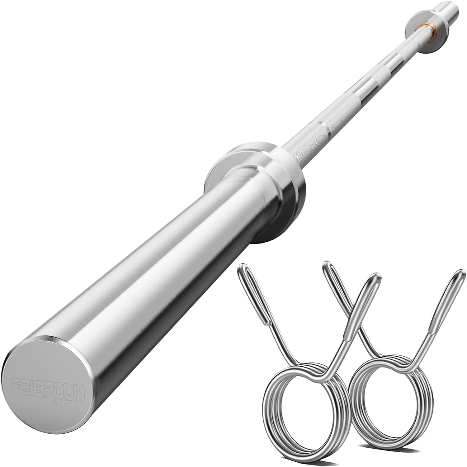 FEIERDUN 7FT Olympic Barbell, 1900LBS Strength Training Bar for Weight lifting, Alloy Steel, Center knurl, Suitable for 2 inch Plates