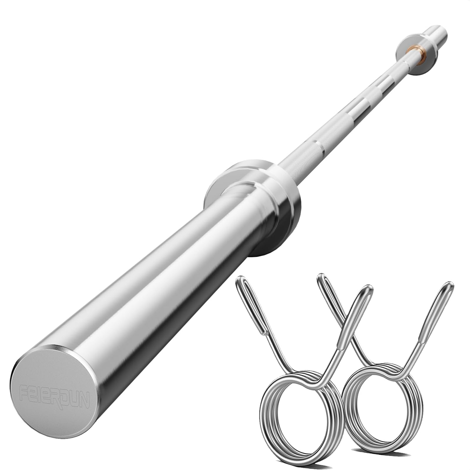 FEIERDUN 7FT Olympic Barbell, 1900LBS Strength Training Bar for Weight lifting, Alloy Steel, Center knurl, Suitable for 2 inch Plates