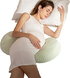 Pregnancy Pillows for Sleeping, Soft Maternity Pillow for Pregnant Women, Pregnancy Pillow Support for Back, Legs, Belly, Hips of Pregnant Women, Detachable and Adjustable with Pillow Cover (Green)