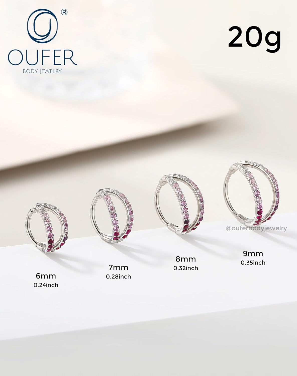 OUFER Double Hoop Nose Ring Christmas Nose Piercing Nose Rings Hoops Surgical Steel, Elegant Hoop Nose Rings for Women Festive Xmas Nostril Piercing Jewelry - Image 3