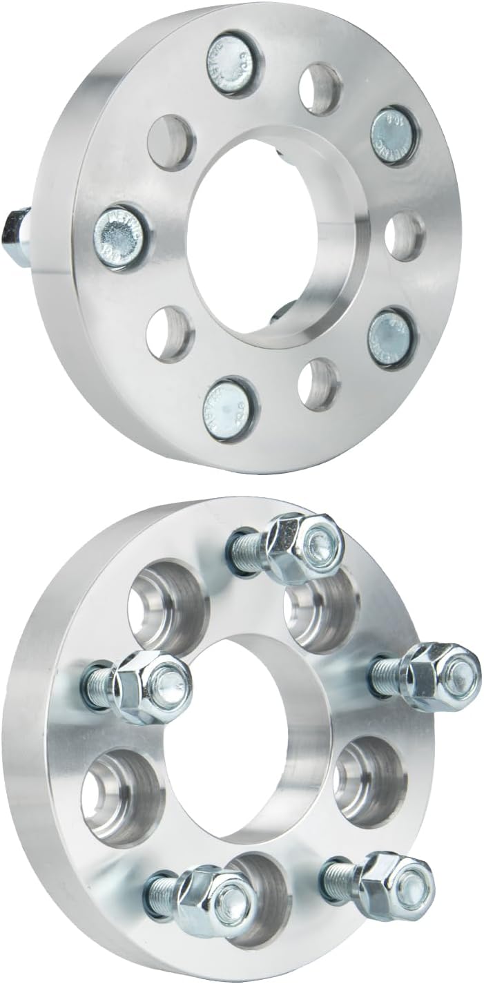 PHILTOP 1 inch 5x100mm to 5x114.3mm Wheel Adapters with M12x1.5 Studs & 64.1mm Center Bore,2Pcs Forged 5x100mm to 5x4.5 Lug Wheel Adapter for Corolla, Forester, Crosstrek, Prius