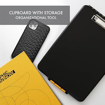 Dexas Slimcase Storage Clipboard, Black