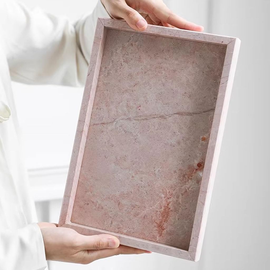 Bandejas Servir Comida Bandeja De Mármol Simple Nórdica, Joyería Almacenamiento Rosa Rectangular For El Hogar Mesa Cama