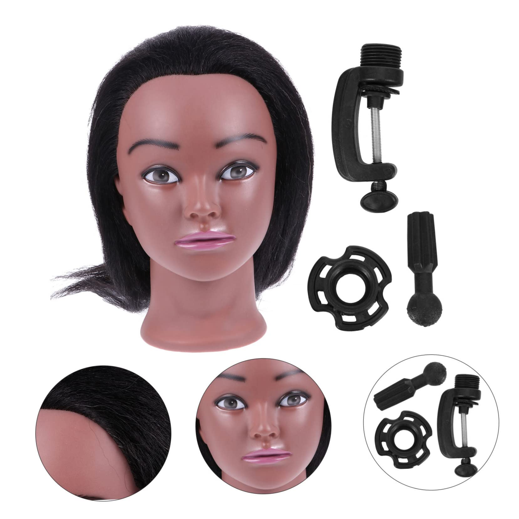 Didiseaon 1set Parrucchiere Per Allenamento Lunghi Manichino Cosmetologia Per Acconciature Scuole e Parrucchieri Inclusa Base