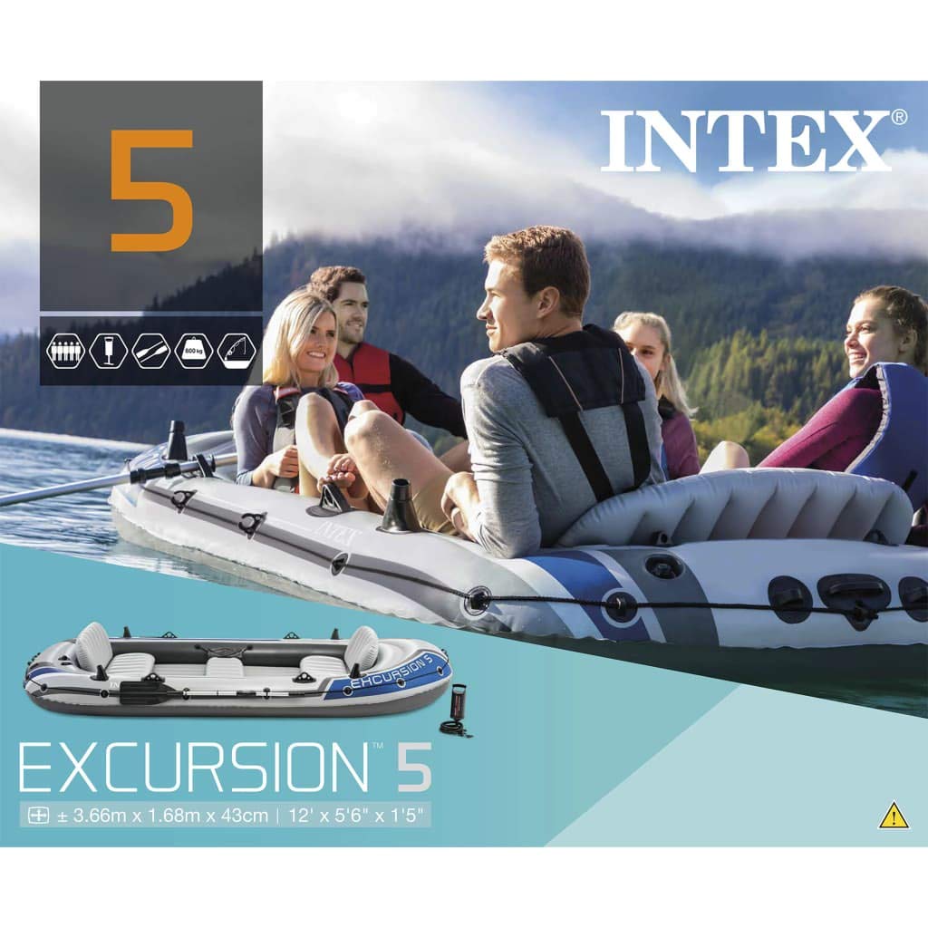 INTEX Set Gommone con Remi e Pompa Excursion 5 68347NP