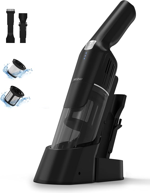 Cordless Handheld Vacuum Charging Dock, 2-Speed Portable Rechargeable Car Vacuum for Quick Cleanups, Pet Hair and Crumbs in Home, Kitchen and Car