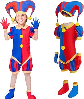 Digital Circus Cosplay Outfit, Pomuni Clown Cosplay Clothes, Halloween, Childrens Costume, Anime, Digital Circus, Cute, Pomuni Clown Cosplay, Costume, Kids Costume, Birthday, Party, Event,