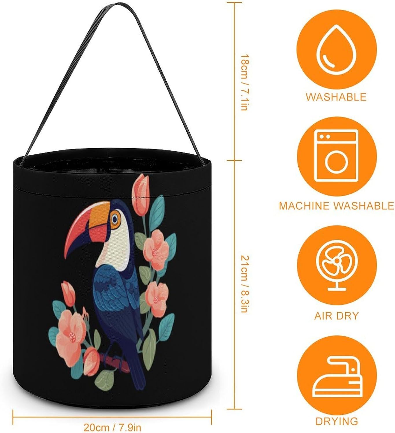 Rose Toucan Candy Bag Halloween Treat Goody Bags Party Basket Handbag Holiday Decor
