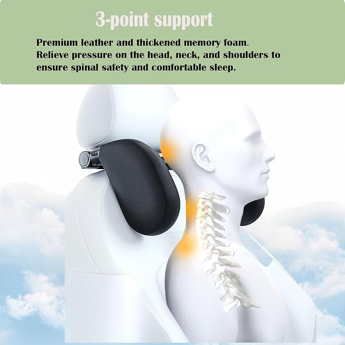 Almohada de apoyo ajustable para cabeza auto beige miniatura 6