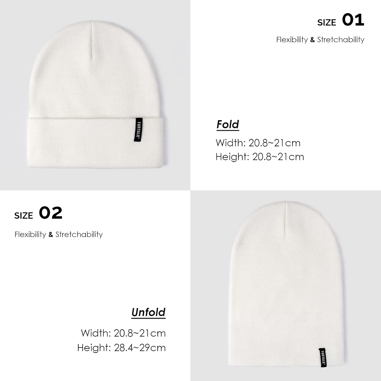 FURTALK White Beanie for Men Cuffed Plain Skull Hat Unisex Winter Knit Cap Men Beanie at  Men’s Clothing store