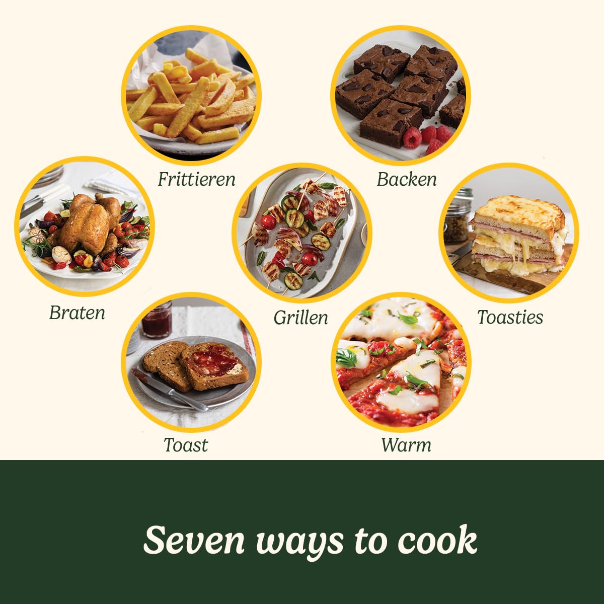 Cuisinart Air Fryer Mini-Ofen | 7 in 1: Frittieren, Braten, Backen, Grillen, Toasties, Toasten & Warmhalten | 2 Kochstufen, 17L großes Fassungsvermögen | 30% schneller | Energieeffizient