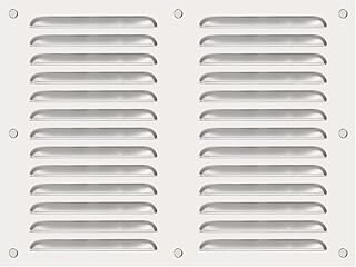 PATIKIL 12x16 Inch Stainless Steel Vent Cover, Screen Air Grille Ventilation Cover HVAC Louvered Grill Built-in Mesh for Home Kitchen Fireplace Bathroom Wall Ceiling, Silver