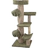 Natural Beauty Multiple Perch Cat Tree, Cat Tree with Scratch Post for All Cat Breeds, Indoor Cat Gym with Perches, Sturdy Wood Construction with Carpet Upholstery Green/Round