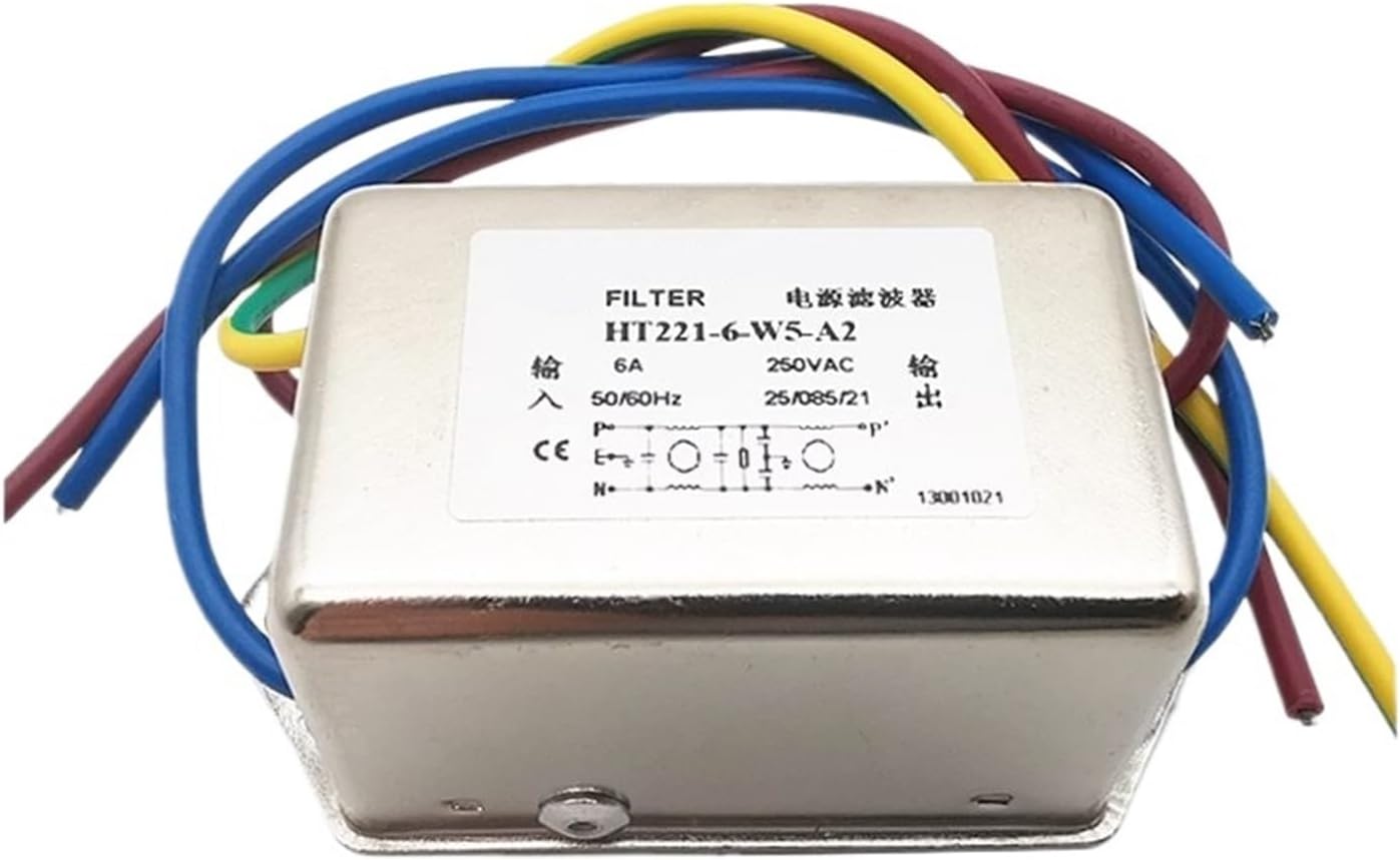 Filter HT221-6-W5-A2-3 L8-H1 6A electromagnetic Anti-Interference Power Supply Filter(HT221-3-W5-A2 3A)