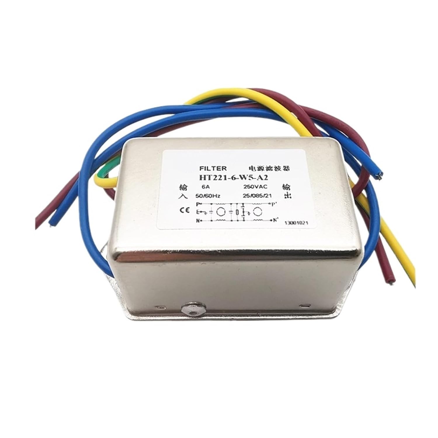 Filter HT221-6-W5-A2-3 L8-H1 6A electromagnetic Anti-Interference Power Supply Filter(HT221-6-W5-A2 6A)