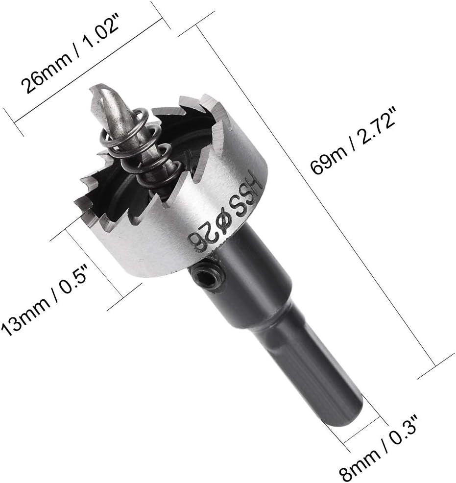 uxcell 26mm HSS Drill Bit Hole Saw Cutter for Metal Alloy Wood