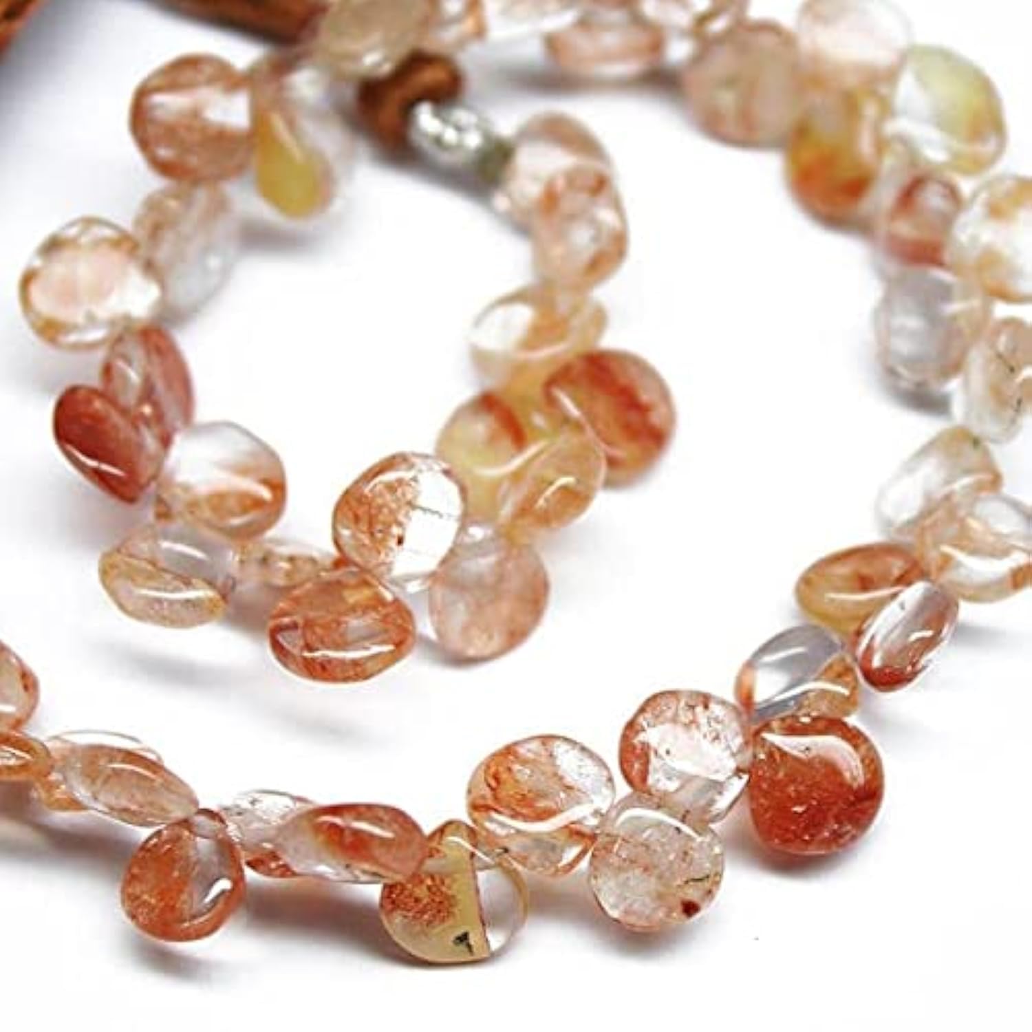 Quartz orange de 8mm sans défaut pour réparer et enfiler un collier en perles