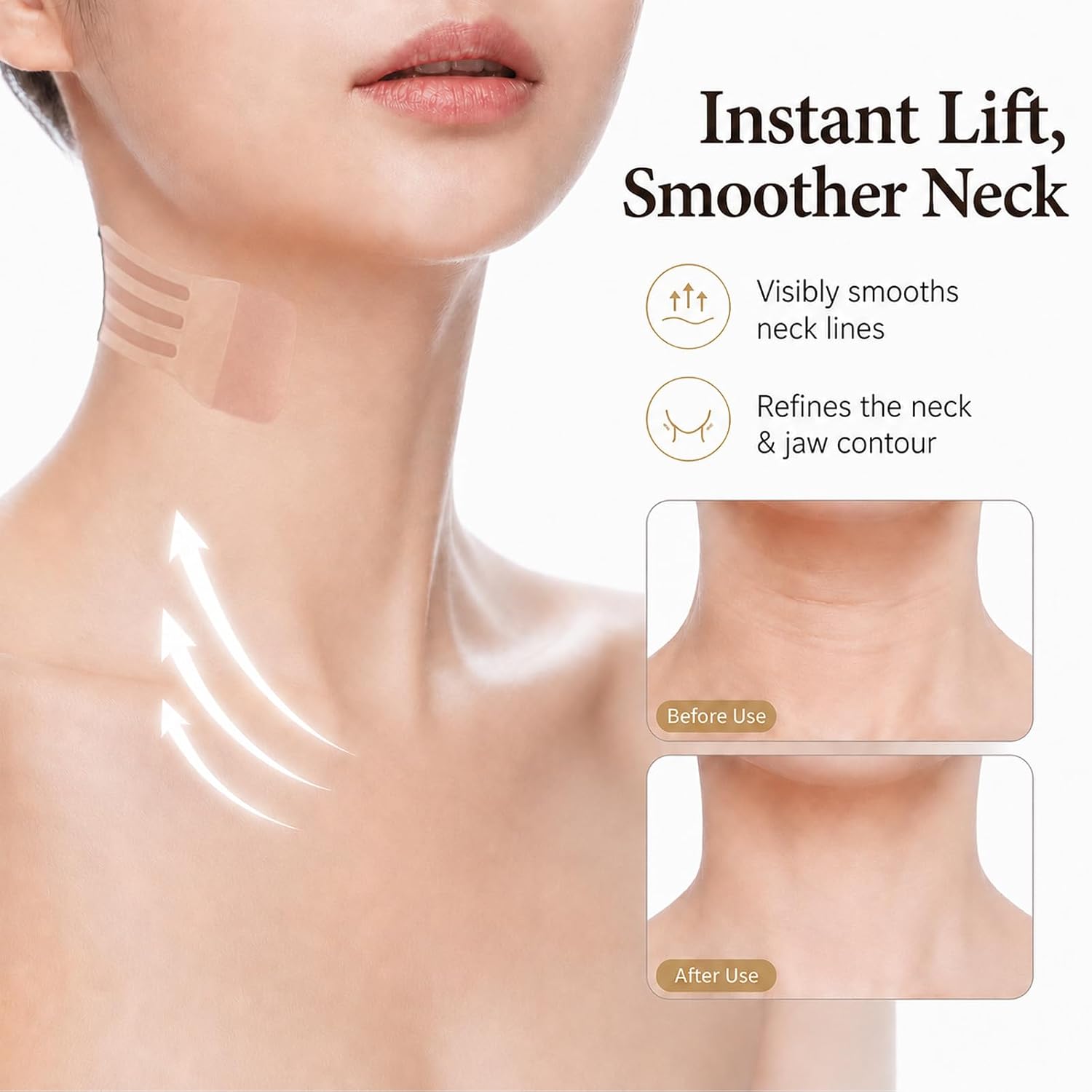 40-Piece Pack Neck Tape Lifting Invisible-Neck Lift Tape Invisible Behind Neck,Neck Wrinkle Patches,Neckless For Women Neck Tape,Neck Tightening And Lifting Improves Fine Lines And Firms Sagging Skin