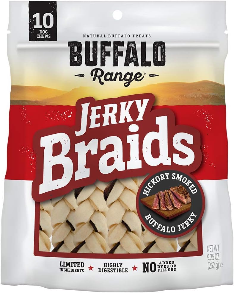 Buff Ran hide-Dog Treats – Braided Jerky Chews Made with