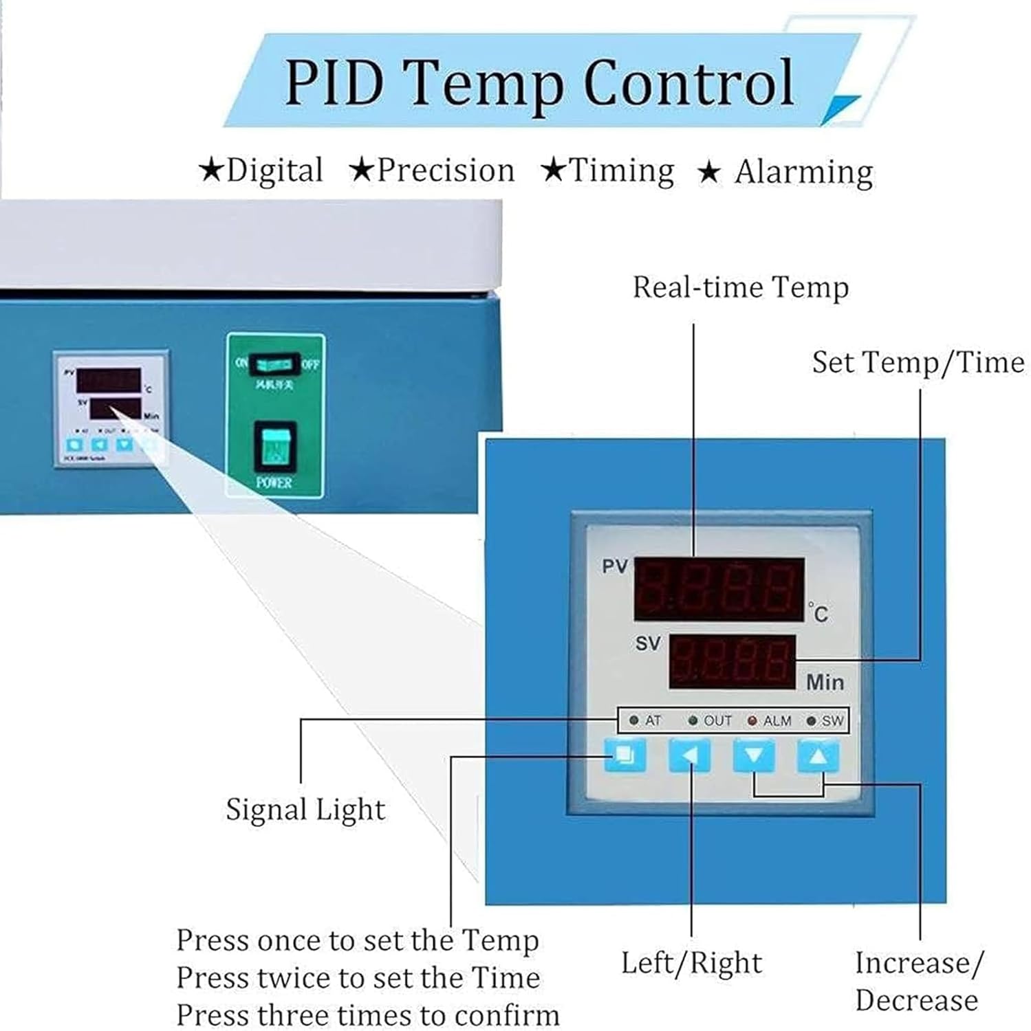 Constant Temperature Blast Drying Oven, Lab Forced Air Convection Drying Oven, Double-glazed Window, timing/Microcomputer Control/alarm Function, for Lab, Scientific