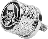 Vista 7 de Tornillo de acero inoxidable moleteado para asiento de guardabarros, rosca de 1/4 pulgadas - 20 para Harley Davidson 1996-2020, esqueleto de dedo