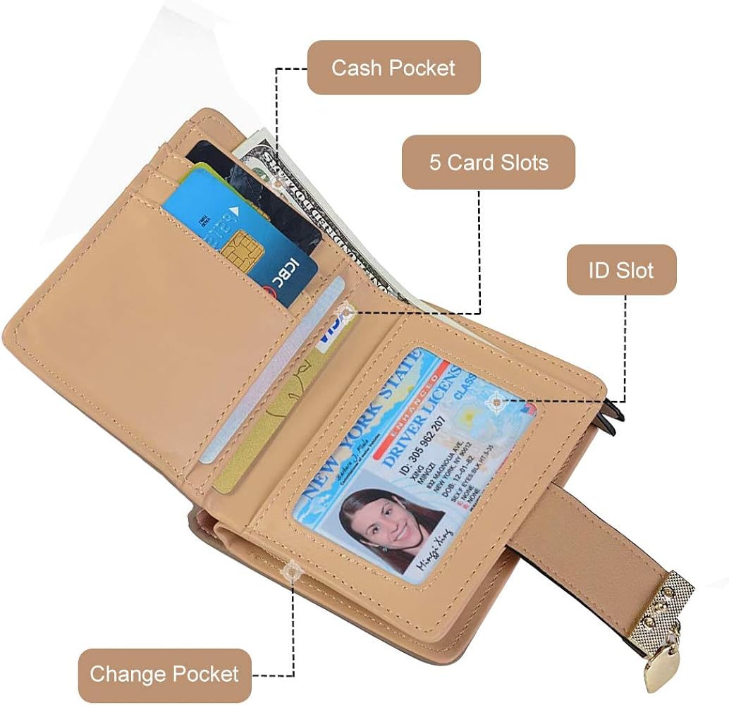 Portefeuille Femme Style Coréen - Petit Porte-cartes Avec Nœuds, Cuir Synthétique - Pour Voyage Et Quotidien