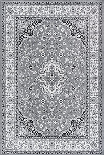 Jonathan Y Mdp503C-3 Palmette Modern Persian Floral Indoor Area-Rug Bohemian Vintage Easy-Cleaning Bedroom Kitchen Living Room Non Shedding, 3 X 5, Gray/Cream #TOP13
