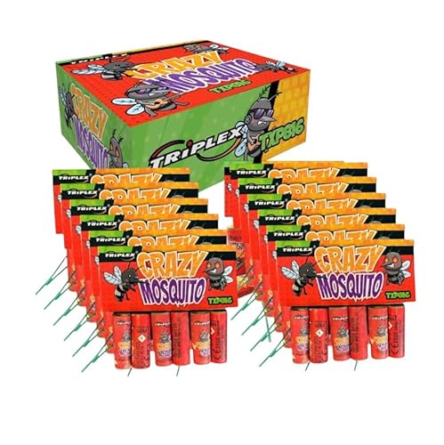 ZENDA CLUB® Pack 72 Pétards Volants Crazy Mosquito – Toupies Pyrotechniques Rotatives avec Sifflement – CE F1 – Artifice Extérieur Puissant pour Fête, Mariage, Nouvel an, Spectacle