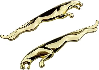 Kaber Trade Kaber Trade Kaber Trade 3D Metal Sticker Tiger Metal Sticker Trunk Rear Trunk Emblem Body Badge for Jaguar - 2 Piece Gold Size 9.5cm by 2cm - Kaber Trade