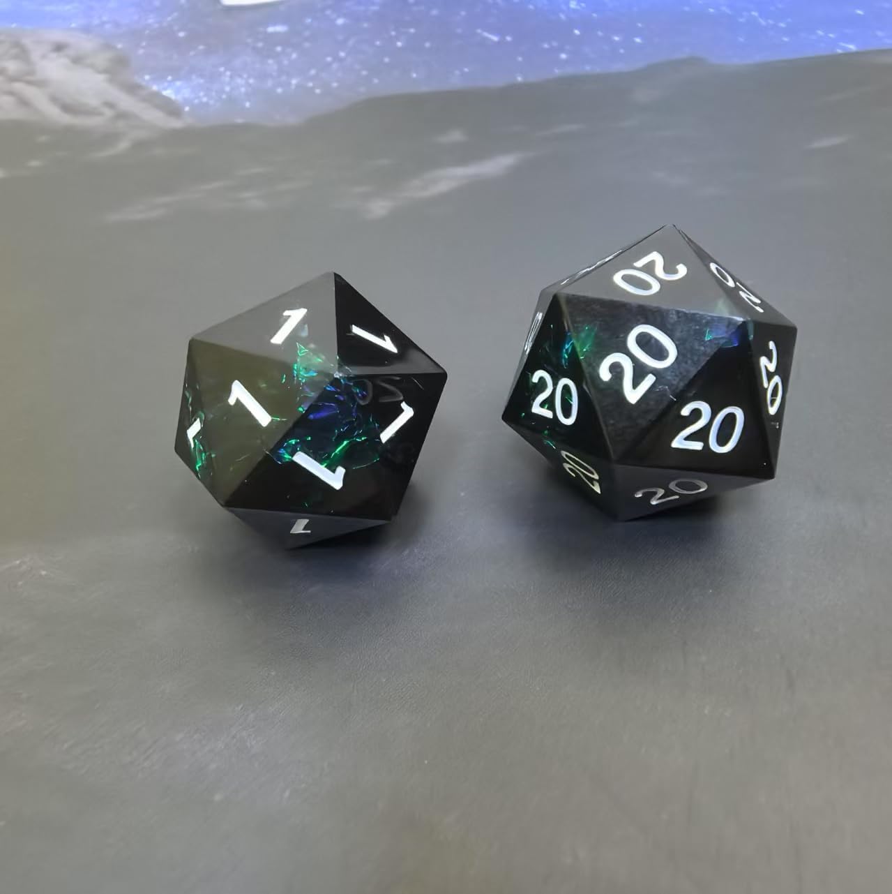 Roll of Fate D20 Dice Set – All Natural 20 or All Natural 1 – Designed for D&D Players Seeking Epic Victories or Failures (Black)