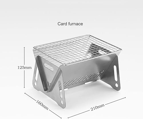 Miniatura 3 de Parrilla portátil, parrilla plegable de carbón, 1-2 personas, parrilla ligera con bolsa de almacenamiento, parrilla de mesa al aire libre para