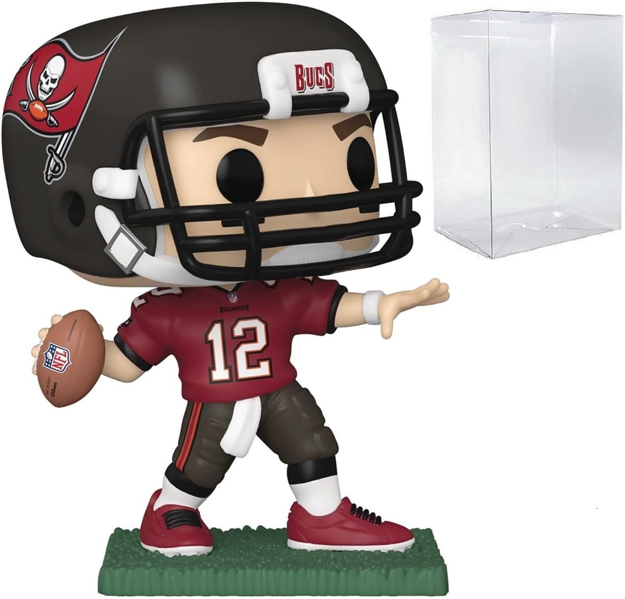 POP Football: Buccaneers - Tom Brady (Home Uniform) Funko Vinyl Figure (Bundled with Compatible Box Protector Case), Multicolor, 3.75 inches