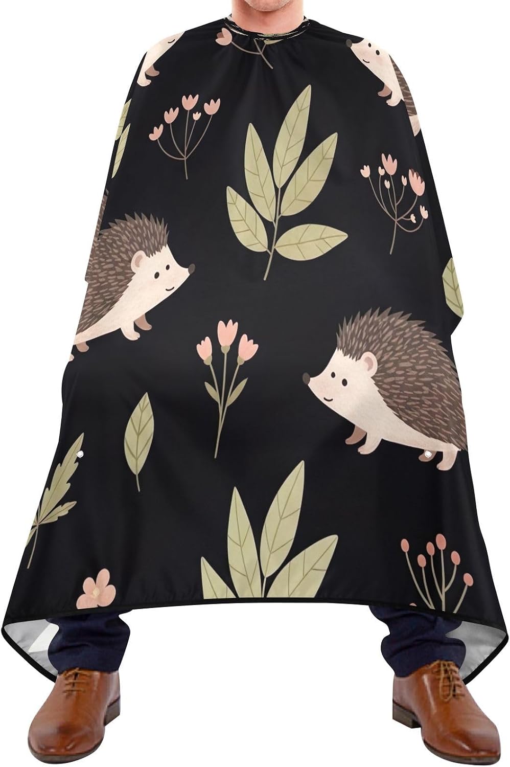 Cute Hedgehogs Black Hair Color Capes Professional, Barber Cape Polyester, Hair Cape Haircuts Women