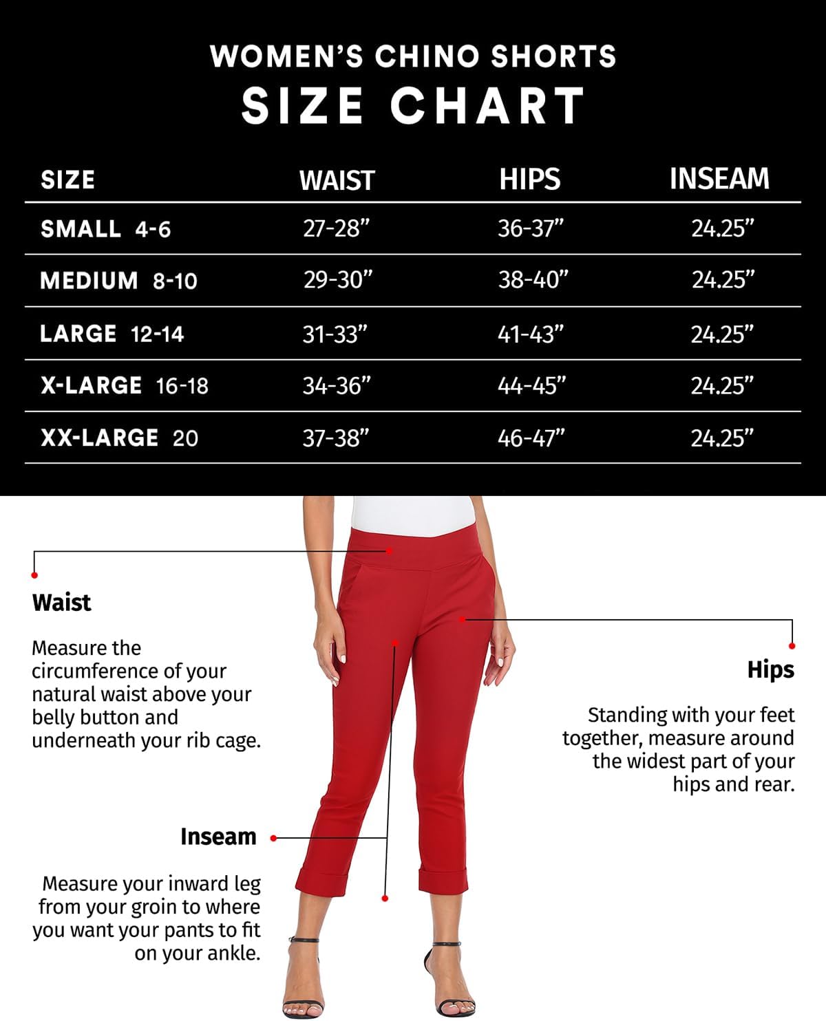Pull On Capri Pants for Women Elastic Waist Work Casual Dress Cropped Pants with Pockets & Cuff - Image 7
