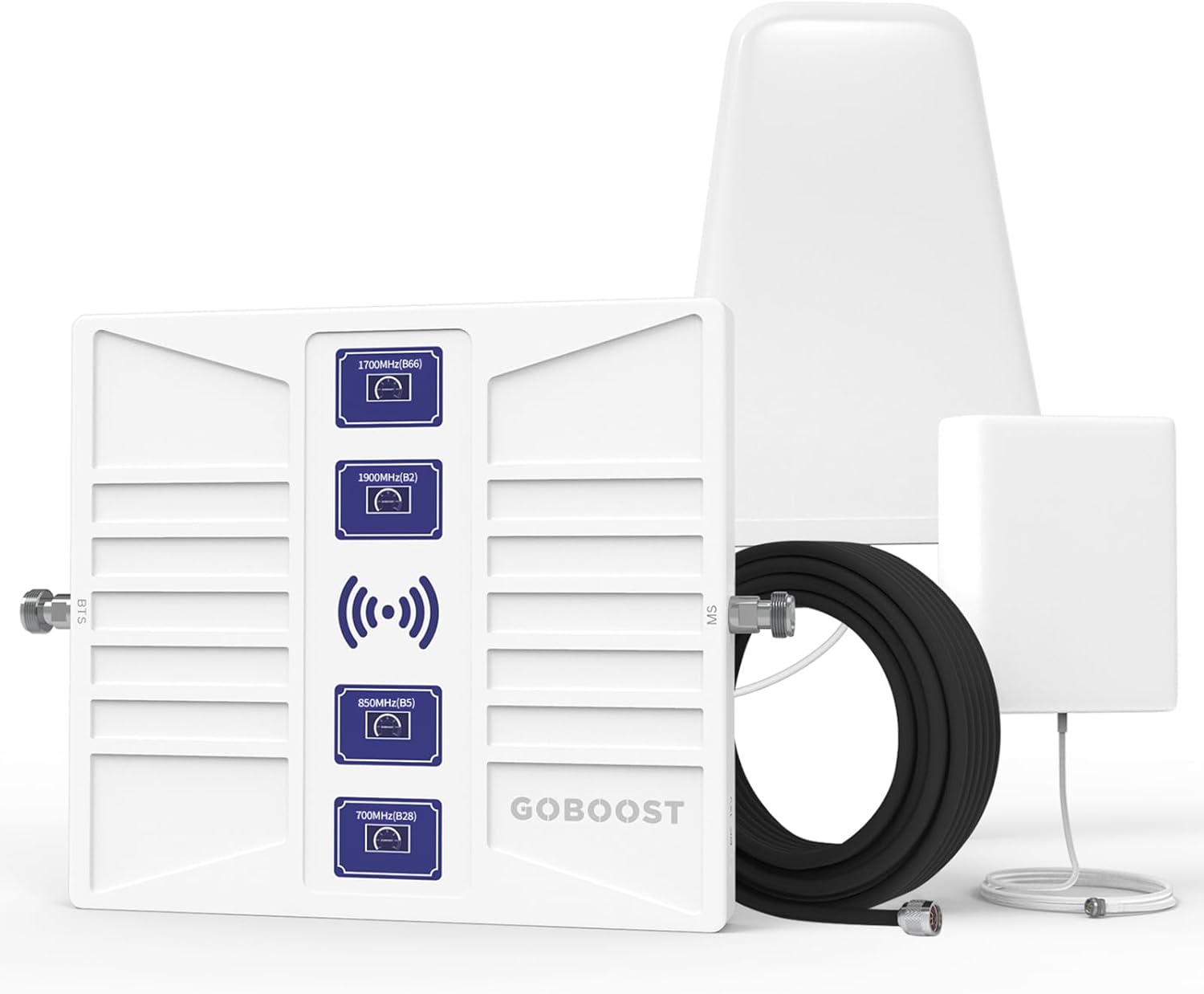 Cell Phone Signal Booster for Home, 2G 3G 4G LTE & 5G Band 2/4/5/28/66 Cell Phone Booster Up to 4,500 sq ft, Cell Booster Boosts Voice & Data