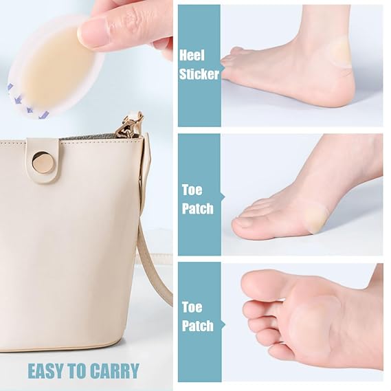 25 Pack Blister Plasters for Feet, Blister Bandages Invisible Hydrocolloid Blister Cushion Pads Gel Blister Guard Pads Waterproof for Heel, Toe, Guard Skin, Faster Healing Wound (Multiple)