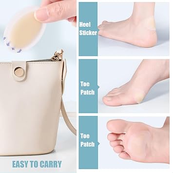 25 Pack Blister Plasters for Feet, Blister Bandages Invisible Hydrocolloid Blister Cushion Pads Gel Blister Guard Pads Waterproof for Heel, Toe, Guard Skin, Faster Healing Wound (Multiple)