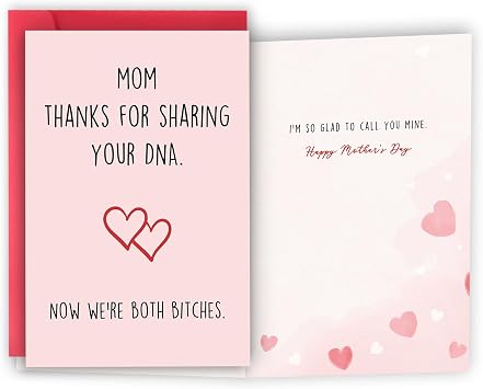 Mothers Day Card, Mothers Day Gifts for Mom, Humorous Mothers Day Card from Daughter or Son, Funny Mothers Day Gifts, Mother Day Cards with Envelope for Moms