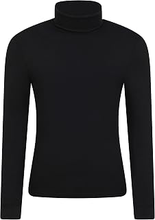 Meribel Mens Thermal Baselayer Top - Combed Cotton Sweater, Roll Neck Jumper, Breathable, Quick Drying & Fitted Sleeves - for Everyday Winter Use