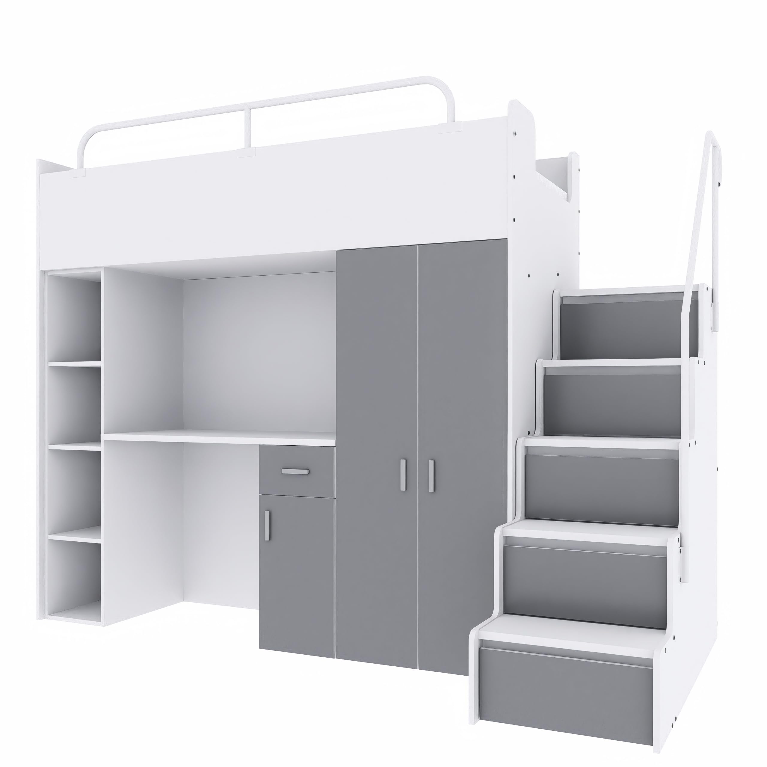 Treppe zum Hochbett Etagenbett JSM-4 MATT mit 5 Schubladen