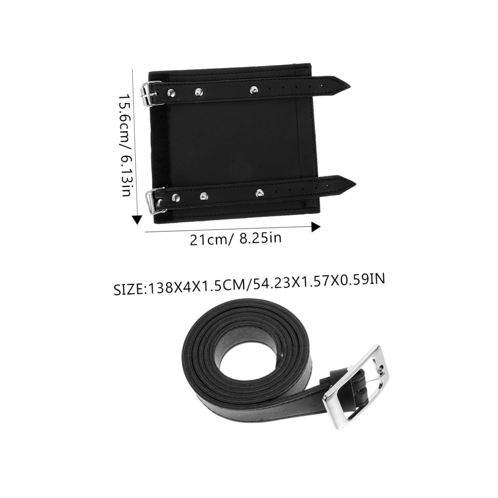 SHERCHPRY Medieval Belt Pu Leather Utility Sword Frog for Cosplay Stage Performance Black