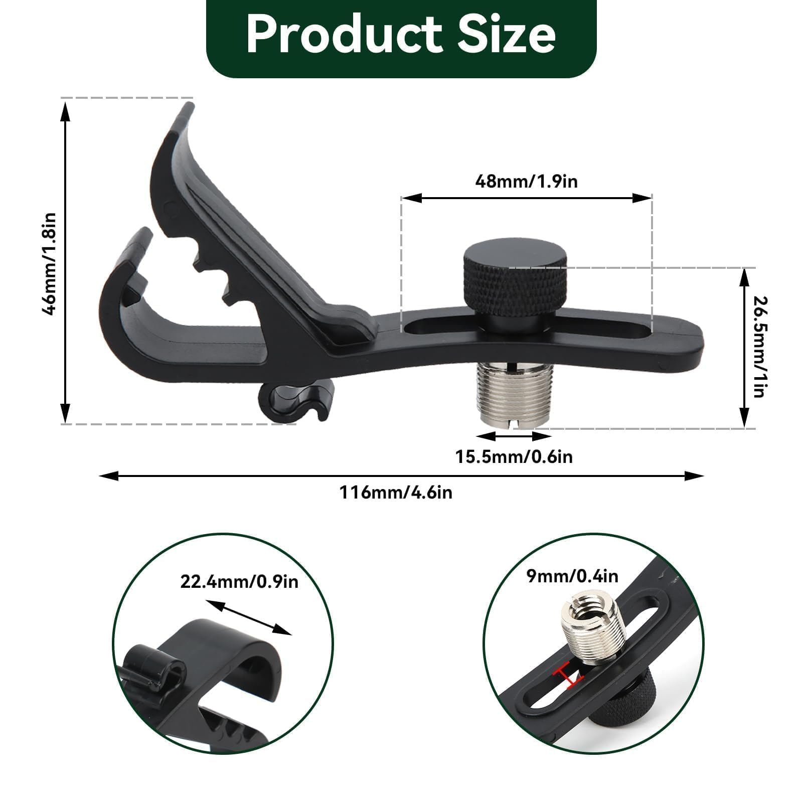 Abrazaderas Para Micrófono Soporte, Soporte De Tambor Para Micrófono Borde De Tambor A Prueba De Golpes Clip Para Micrófono Suministros Para Instrumentos Para Amantes Música (Paquete De 4)