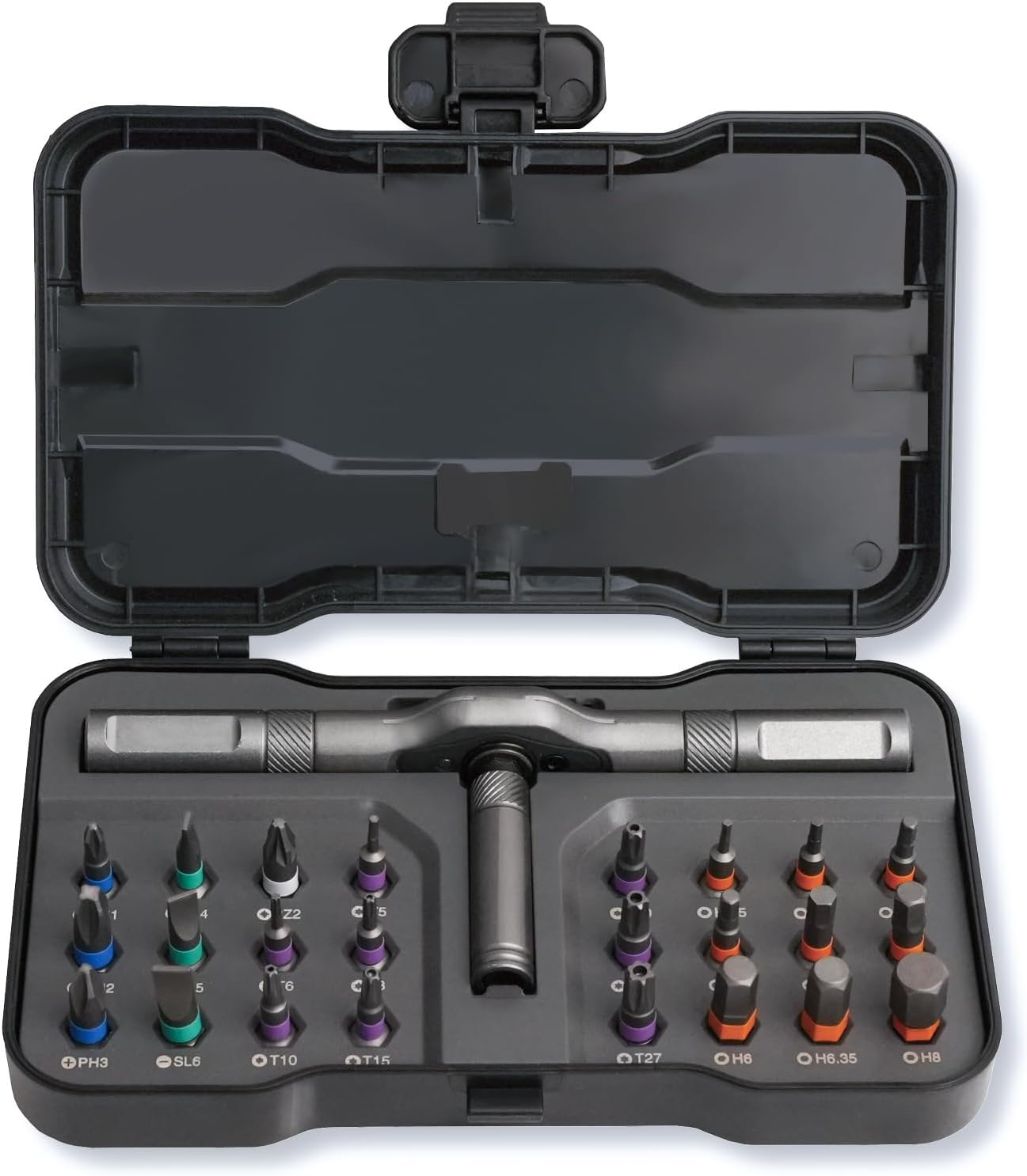 24 in 1 Magnetic Ratchet Screwdriver Set, T Handle Ratchet with Allen Wrench Bits, Bit Ratchet Tool Kit for Home Repair