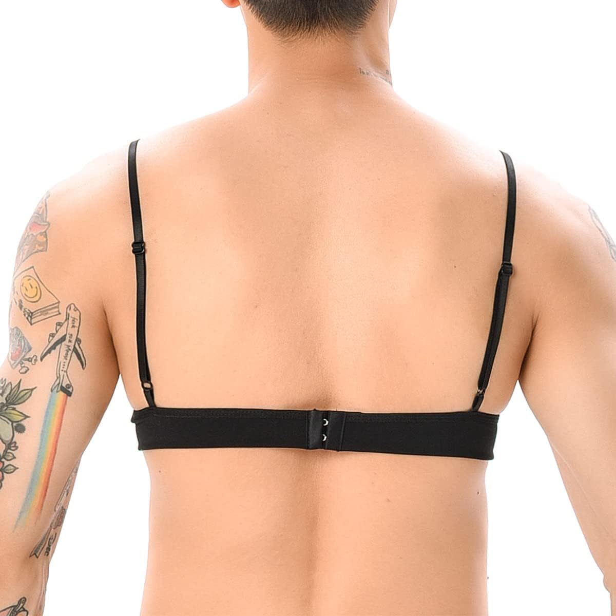 ABAFIP Men's Sissy Lingerie Lace Underwear Floral Bra Bowknot Strappy Bra Top Crossdressing Nightwear