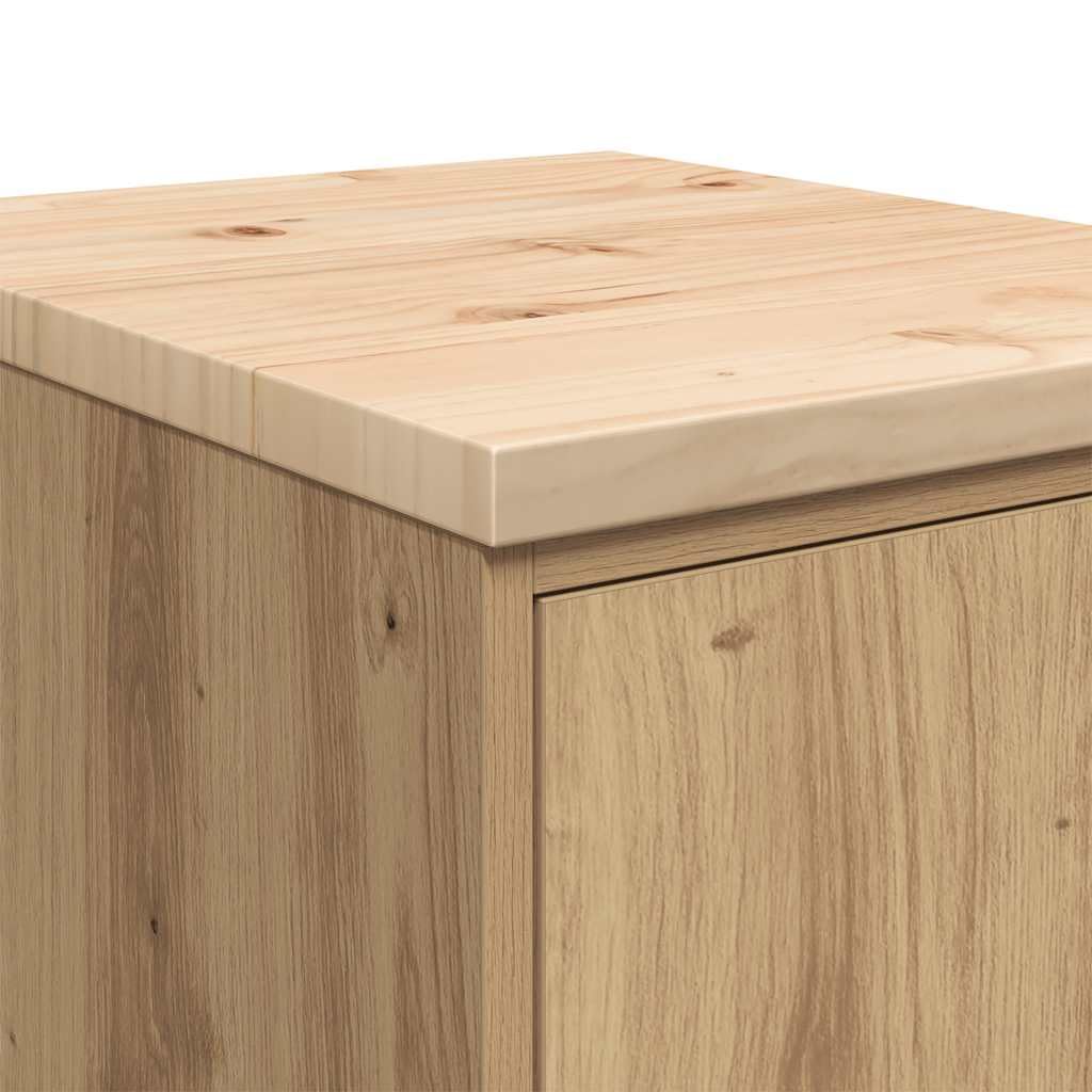 vidaXL Garagen-Aufbewahrungsschrank Artisan-Eiche Massivholz Kiefer, Schrank, Werkzeugschrank, Lagerschrank, Garagenschrank, Aufbewahrungsschrank