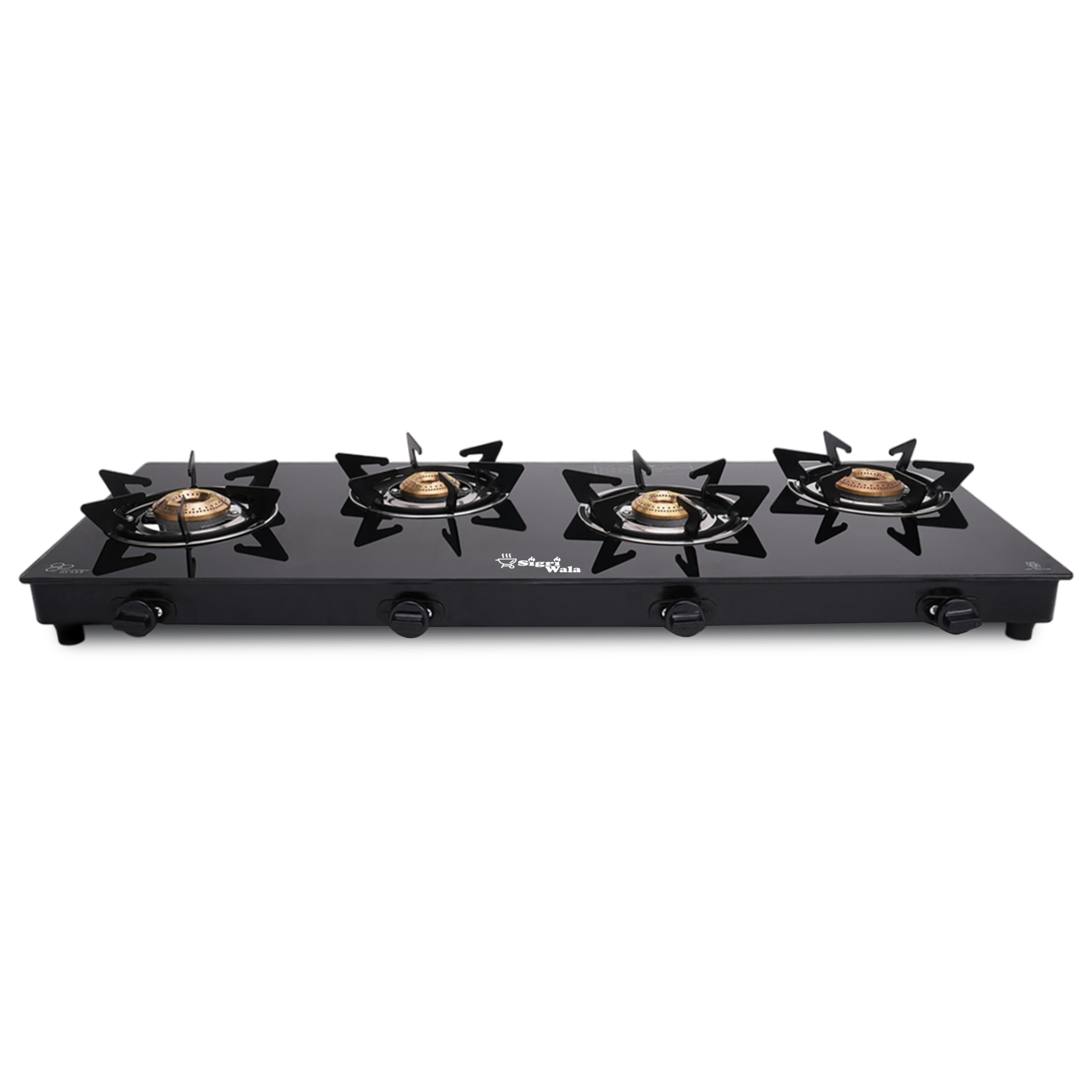Sigri-Wala HexaStance 4 Burner LPG Gas Stove | Manual Ignition | Toughened Glass Top | Durable Body | Easy Clean | ISI Certified-image-38