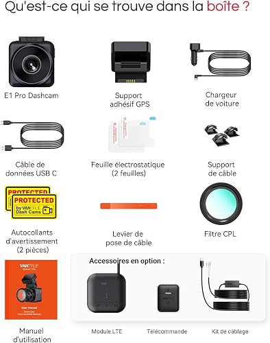 VANTRUE E1 Pro 4K HDR Car Dash Cam Front Sony STARVIS 2, 5G WiFi Dashcam & Free CPL,GPS Voice Control, 24H Parking Mode, Car Camera Dash Cam Night Vision, 1.54" 160°Hidden Front Dashcam, Support 1TB - 9