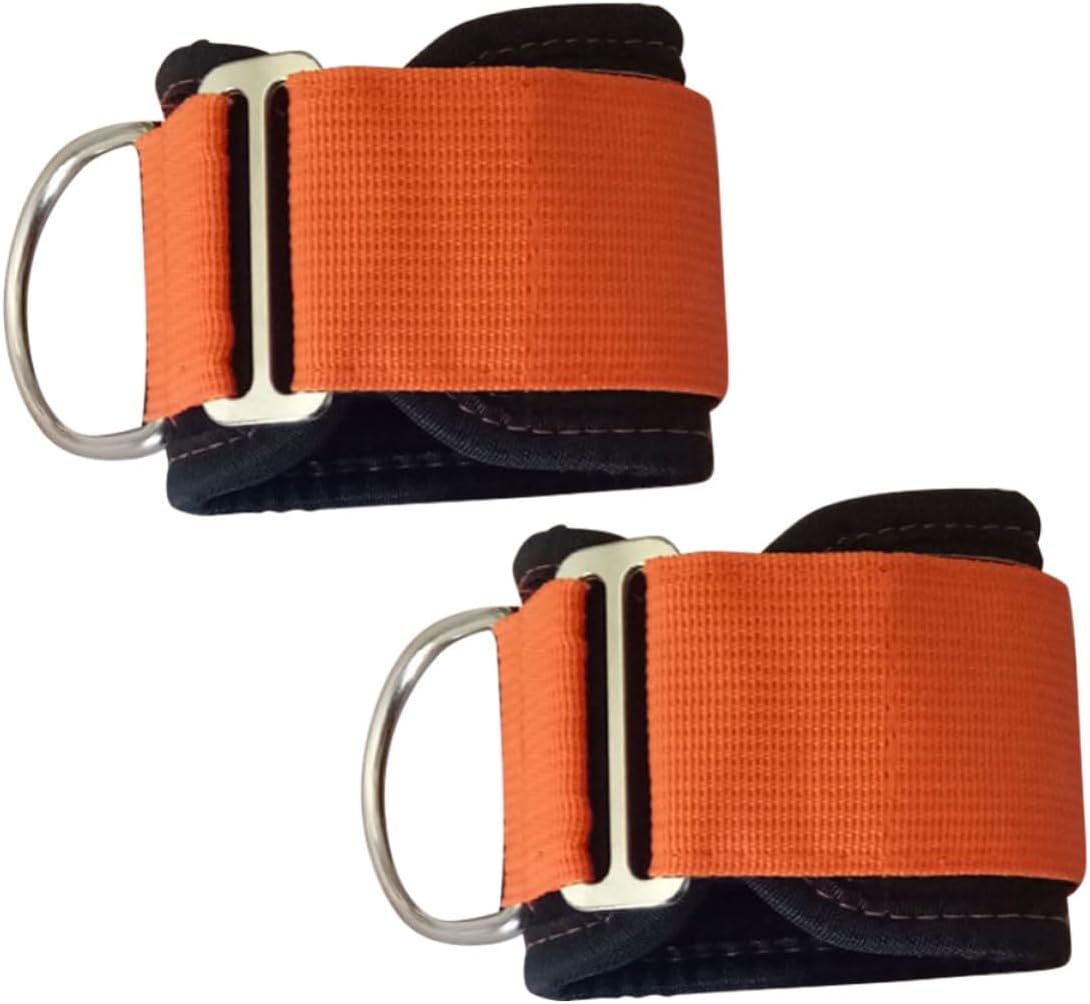 MAGICLULU 1 Pair Gym Ankle Straps for Leg Training with Fabric and Metal Material, Fixed Support Brace to Reduce and Pressure on Ankle, Increase Workout Efficiency for Fitness and Strength